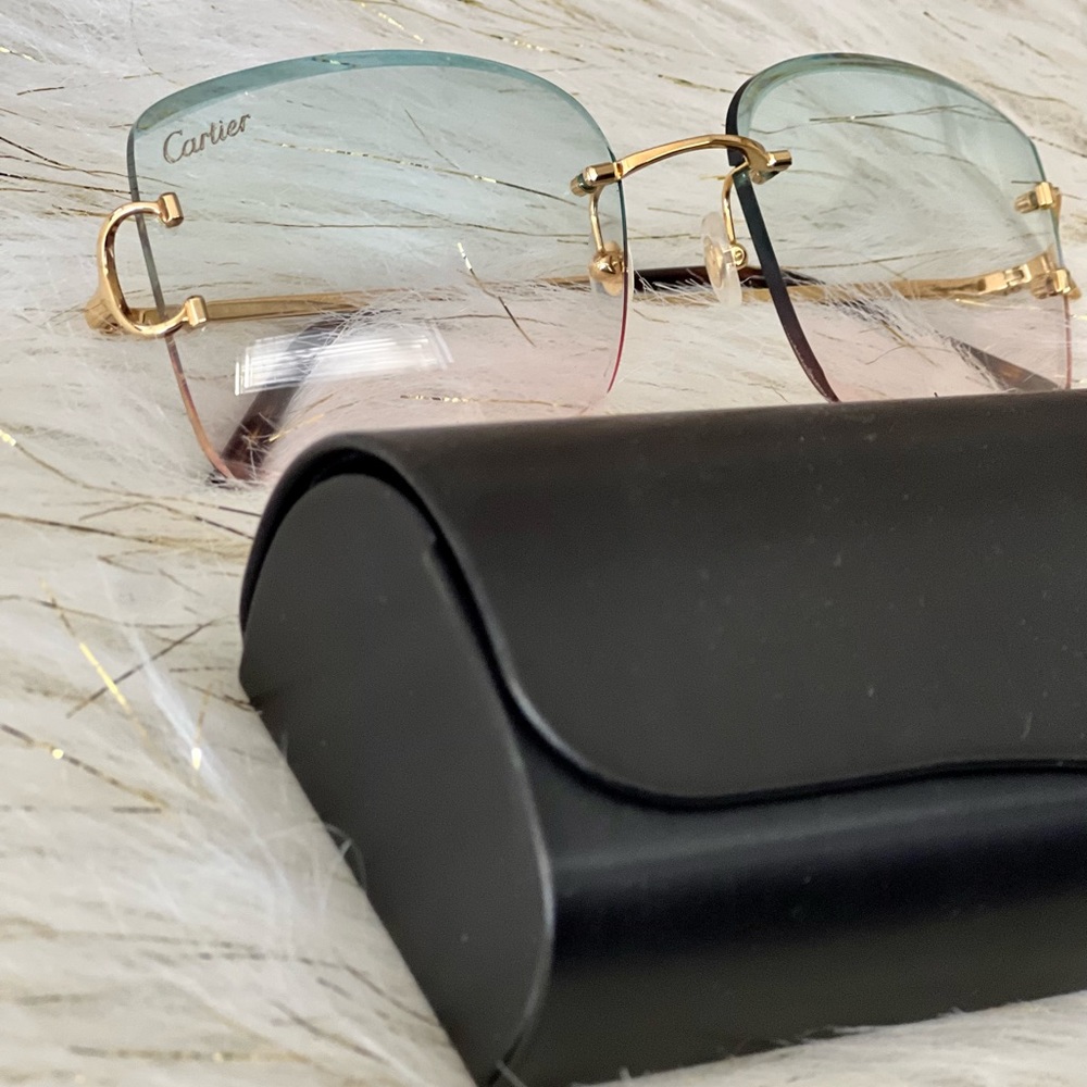 One of One, CUSTOM CARTIER GLASSES W/ Original Big C in gold, beveled lenses